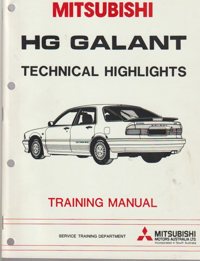 Mitsubishi HG Galant Technical Highlights Training Manual, MMAL (image for) Mitsubishi HG Galant Technical Highlights Training Manual, MMAL